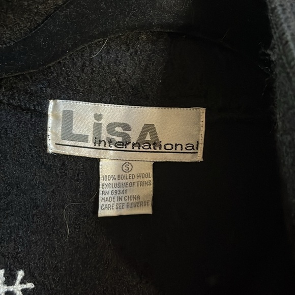 Black/white wool snowflake vest size small - Picture 2 of 4